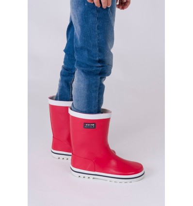 Botas de agua caucho rojas