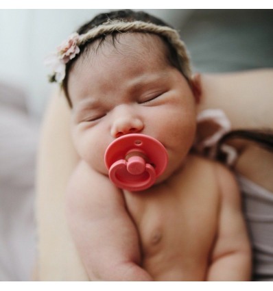 bibs pacifier coral - ruby