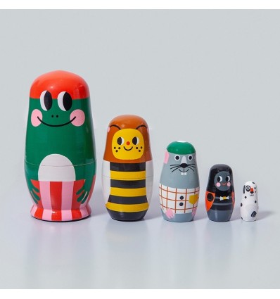 Matryoshka madera animales paddy