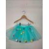 aqua pompom tutu skirt