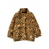 leopard fleece zip jacket beige