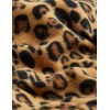 leopard fleece zip jacket beige