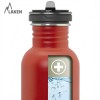 basic steel flow bottle 350 ml red