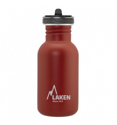 basic steel flow bottle 500 ml red