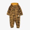 leopard fleece zip baby onesie