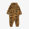 leopard fleece zip baby onesie