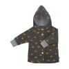 kids winter coat merino wool dark grey mustard