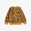 leopard fleece zip jacket beige