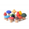 Mushroom toy set wood and silicone