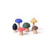 Mushroom toy set wood and silicone