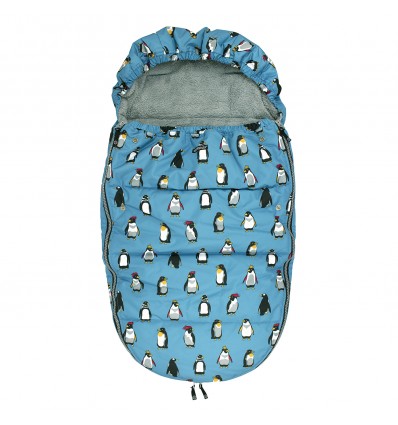 saco para carrito pingüinos azul