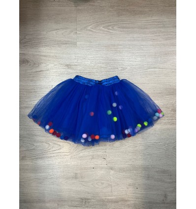 royal blue pompom tutu skirt