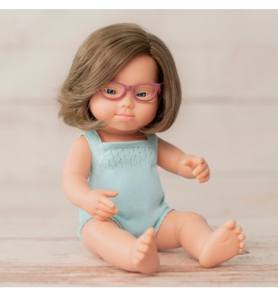 down syndrome doll with glasses