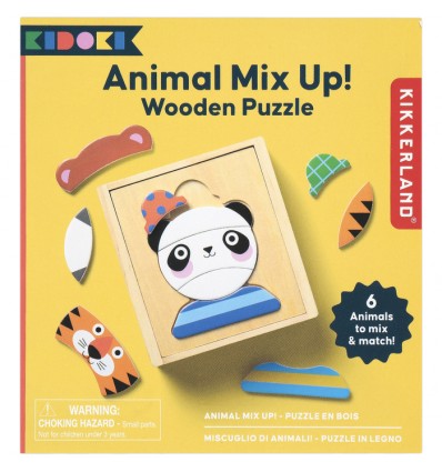 animal mix up wooden puzzle