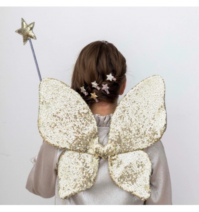 golden sequin wings