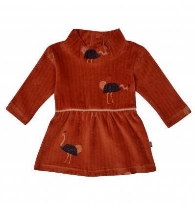 Baby dress velvet ostrich