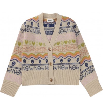 peace now knitted cardigan