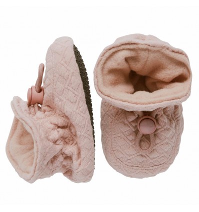 baby quilted textile slippers pink