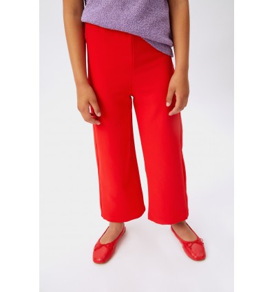 red straight trousers