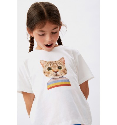 camiseta print gato