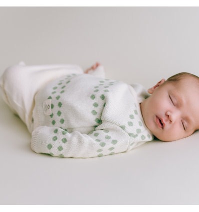 newborn take me home knitted outfit mint dots