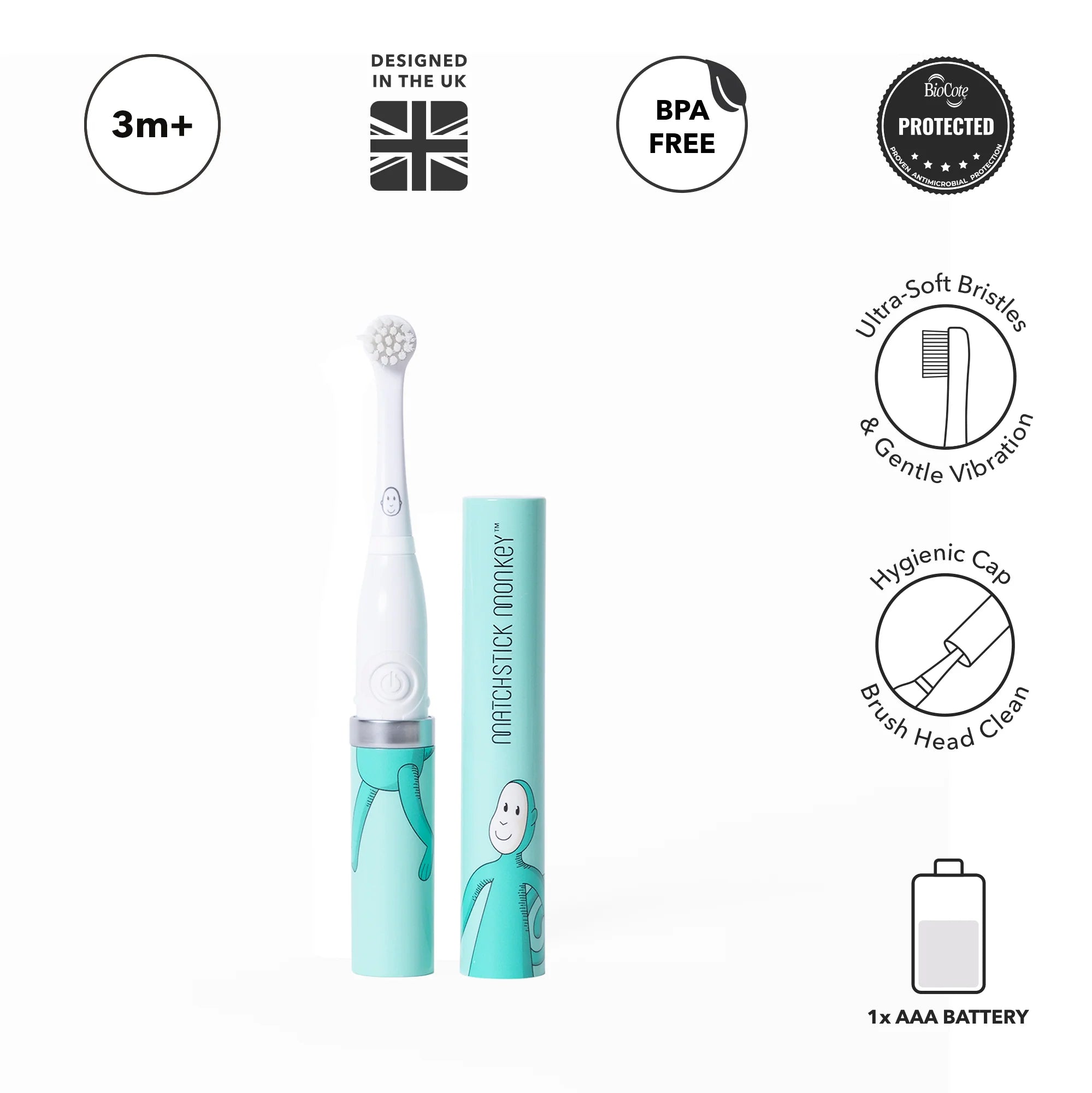 Cepillo de dientes eléctrico Mono Verde Menta