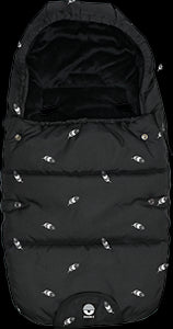 Saco pequeño polar negro plumas 0-6 meses