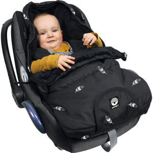 Saco pequeño polar negro plumas 0-6 meses