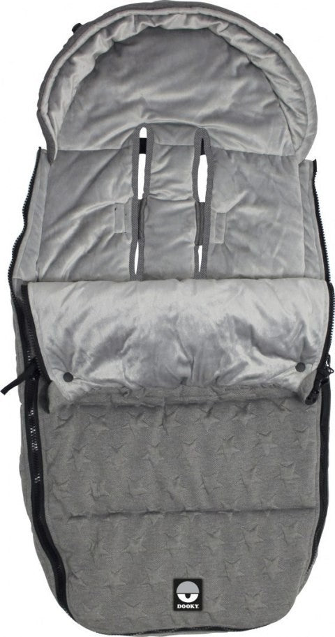 Saco universal polar gris estrellas relieve