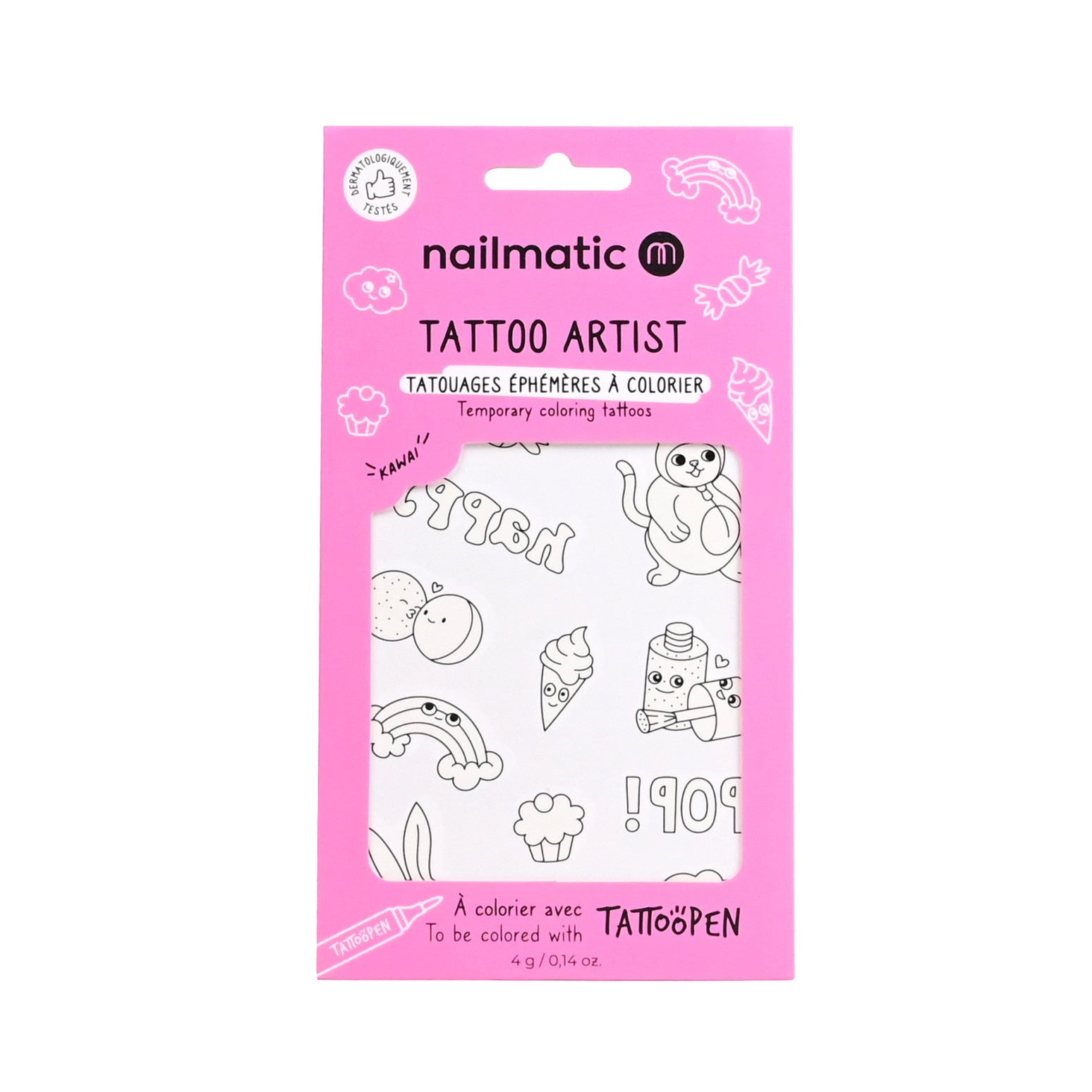 Tatuajes para colorear kawaii