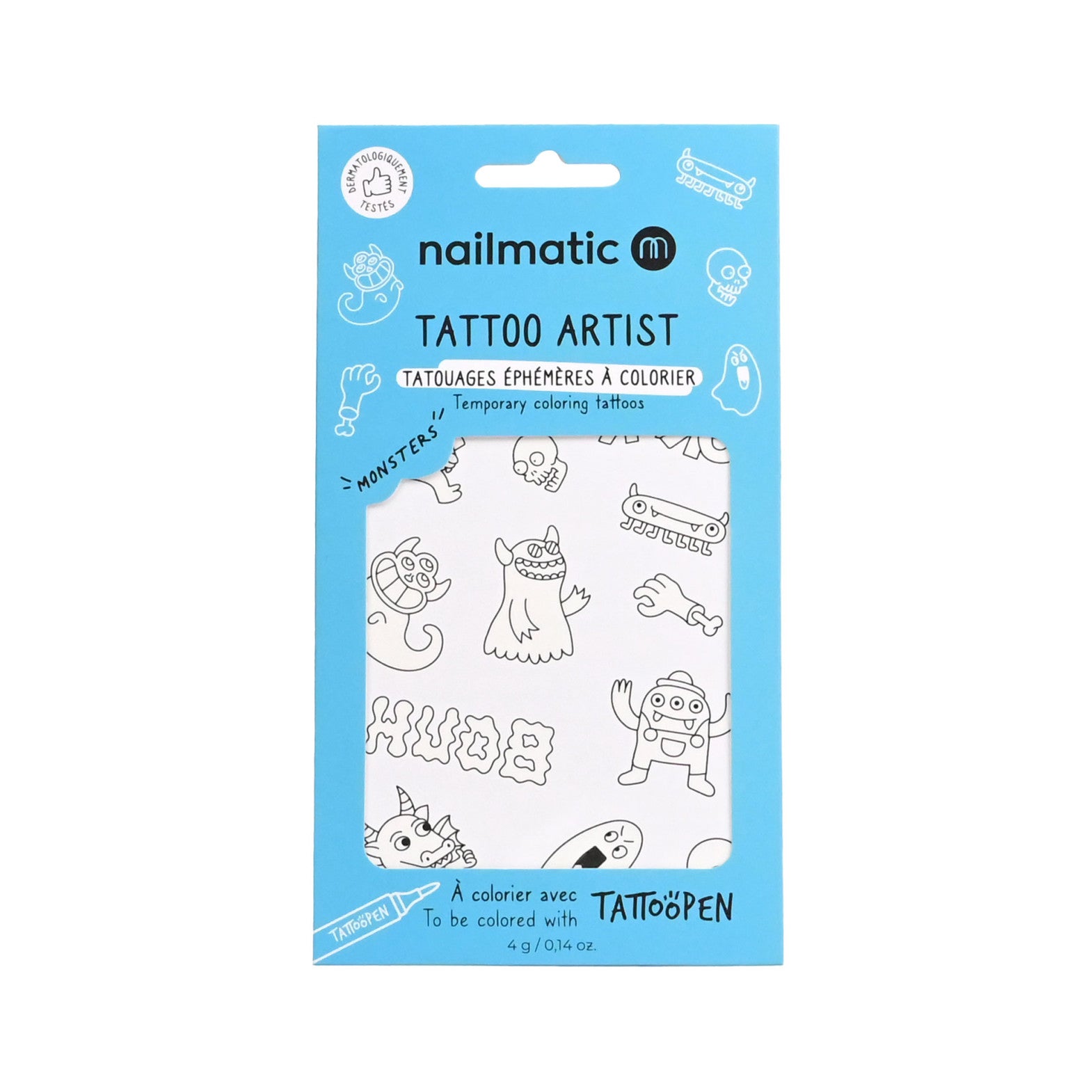 Tatuajes para colorear monstruos