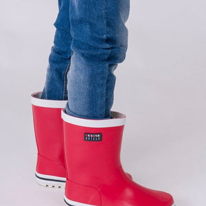 Botas de agua caucho rojas