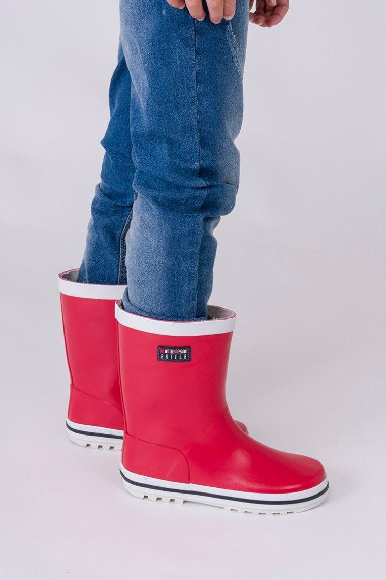 Botas de agua caucho rojas