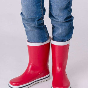 Botas de agua caucho rojas