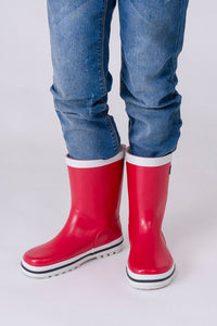 Botas de agua caucho rojas