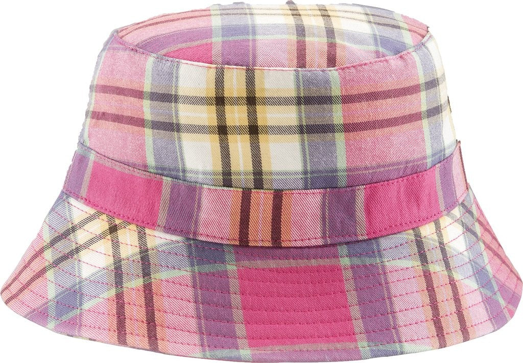 gorro solar con protección rosa cuadros