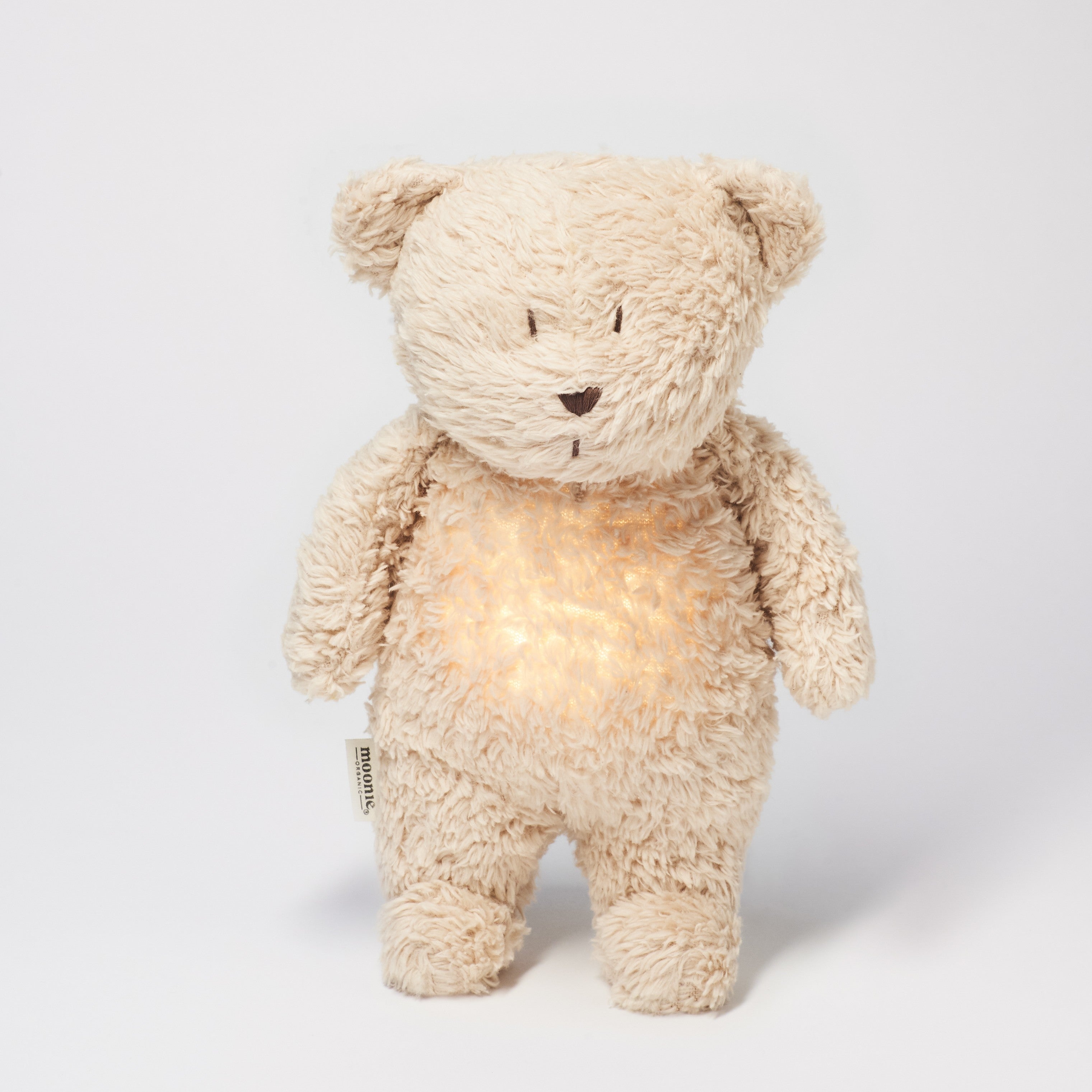 peluche moonie luz y sonido oso crema