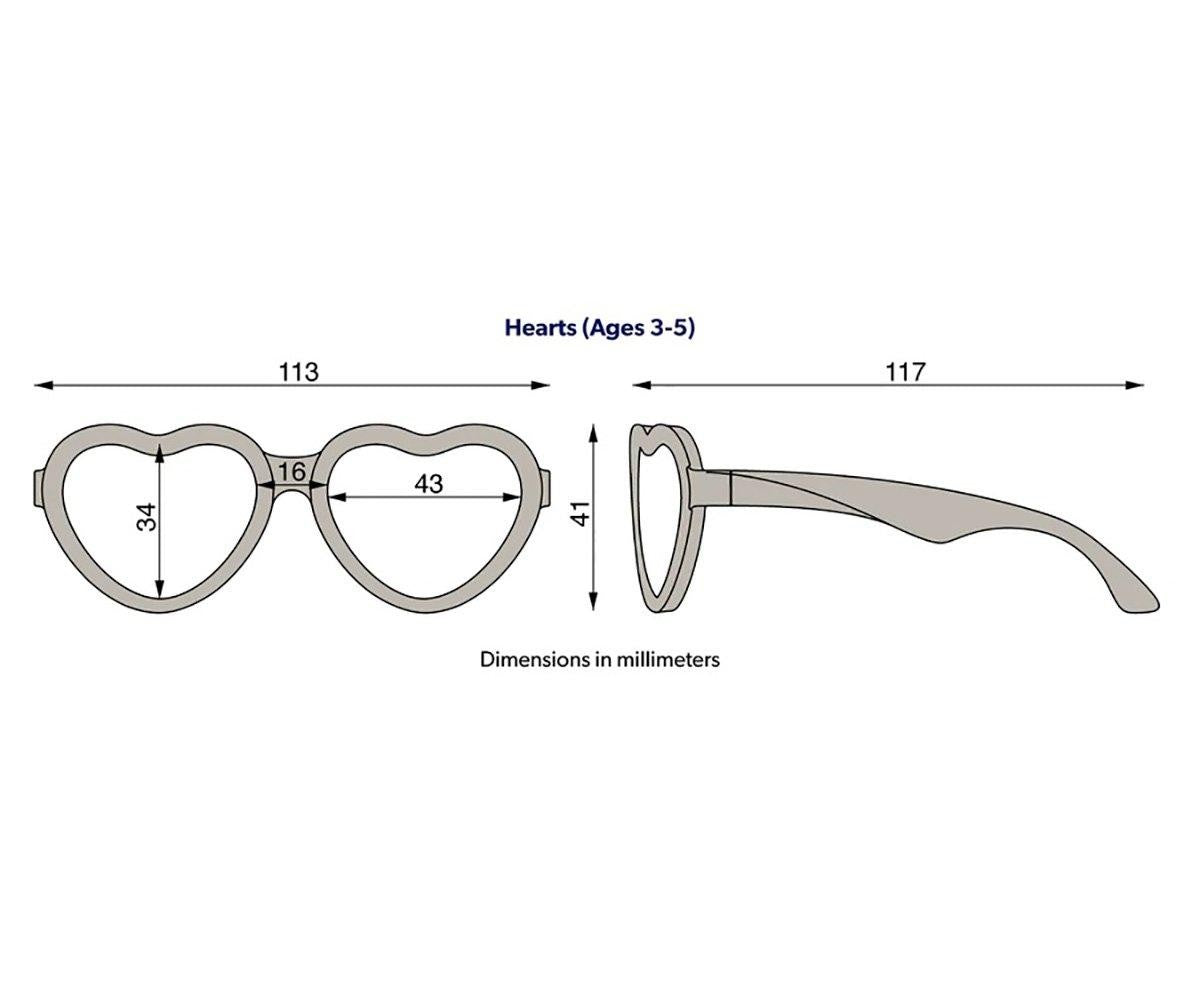Gafas de sol corazón - 3 a 5 años