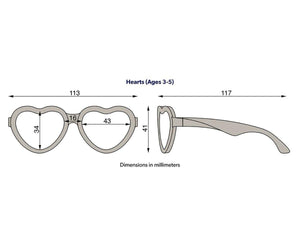 Gafas de sol corazón - 3 a 5 años