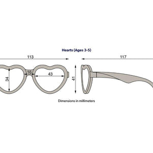 Gafas de sol corazón - 3 a 5 años
