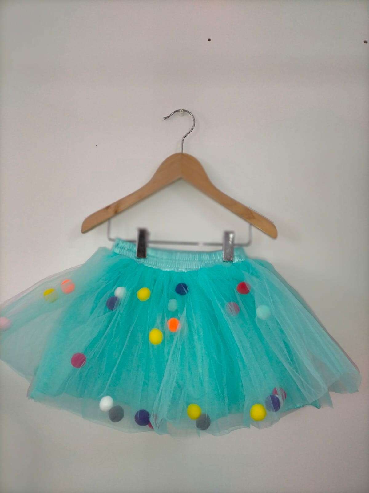 falda tutú pompom turquesa