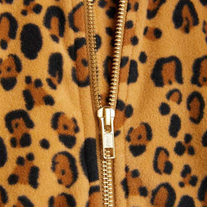chaqueta polar cremallera leopardo beige