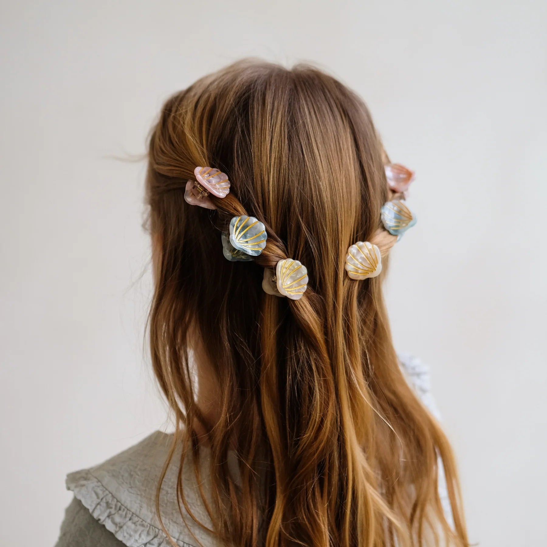 Mini pinzas conchas pastel