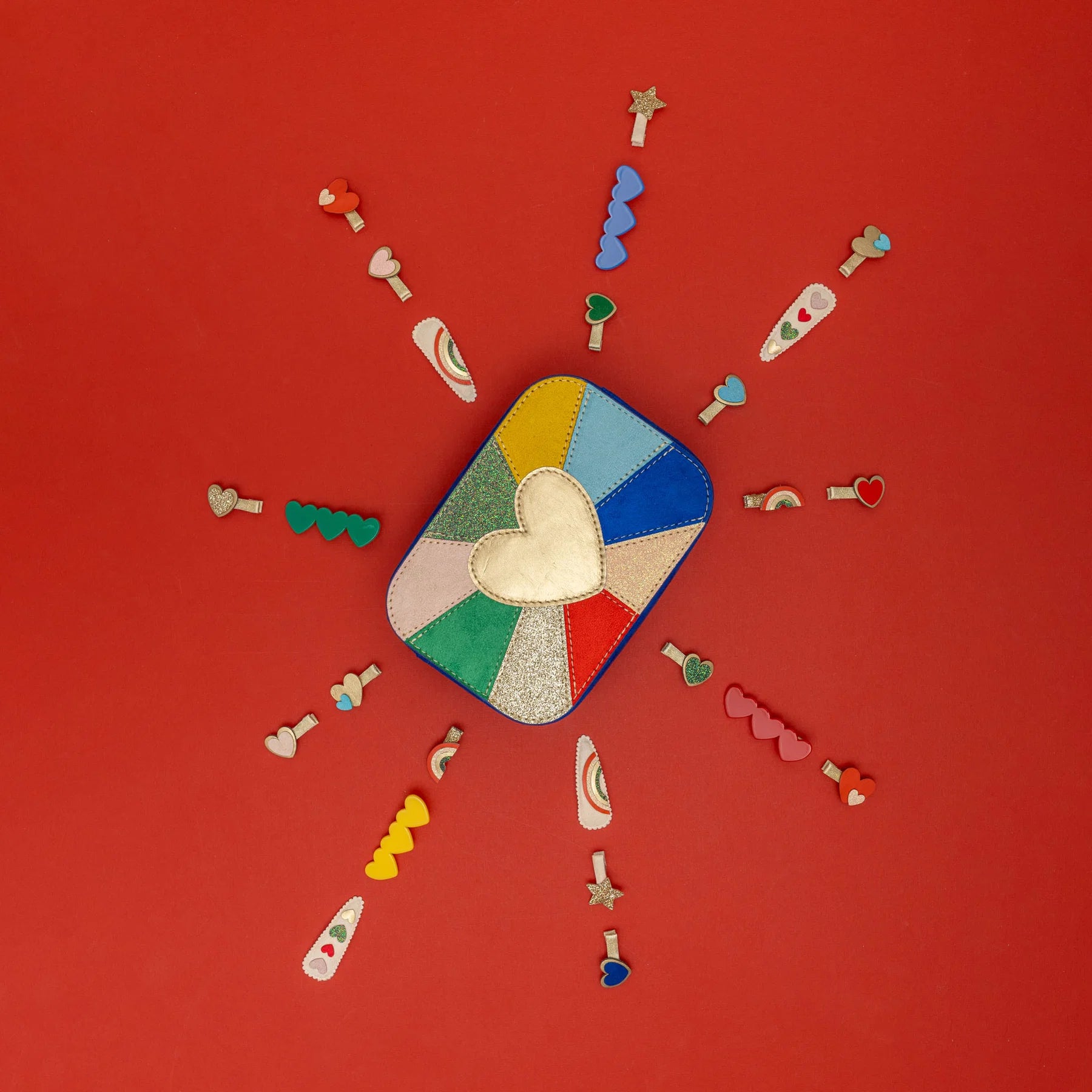 Horquillas corazones de acetato