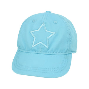 Gorra algodón con protección solar celeste