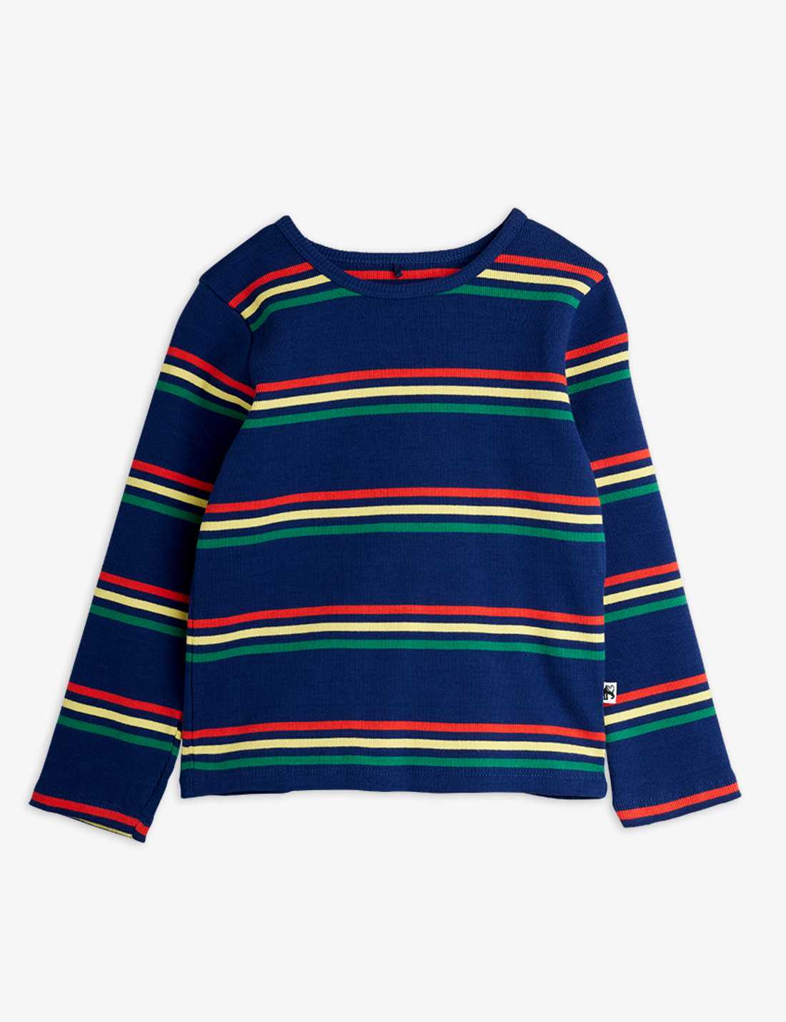 Camiseta manga larga azul marino rayas
