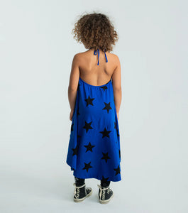 Vestido atado cuello azul estrellas