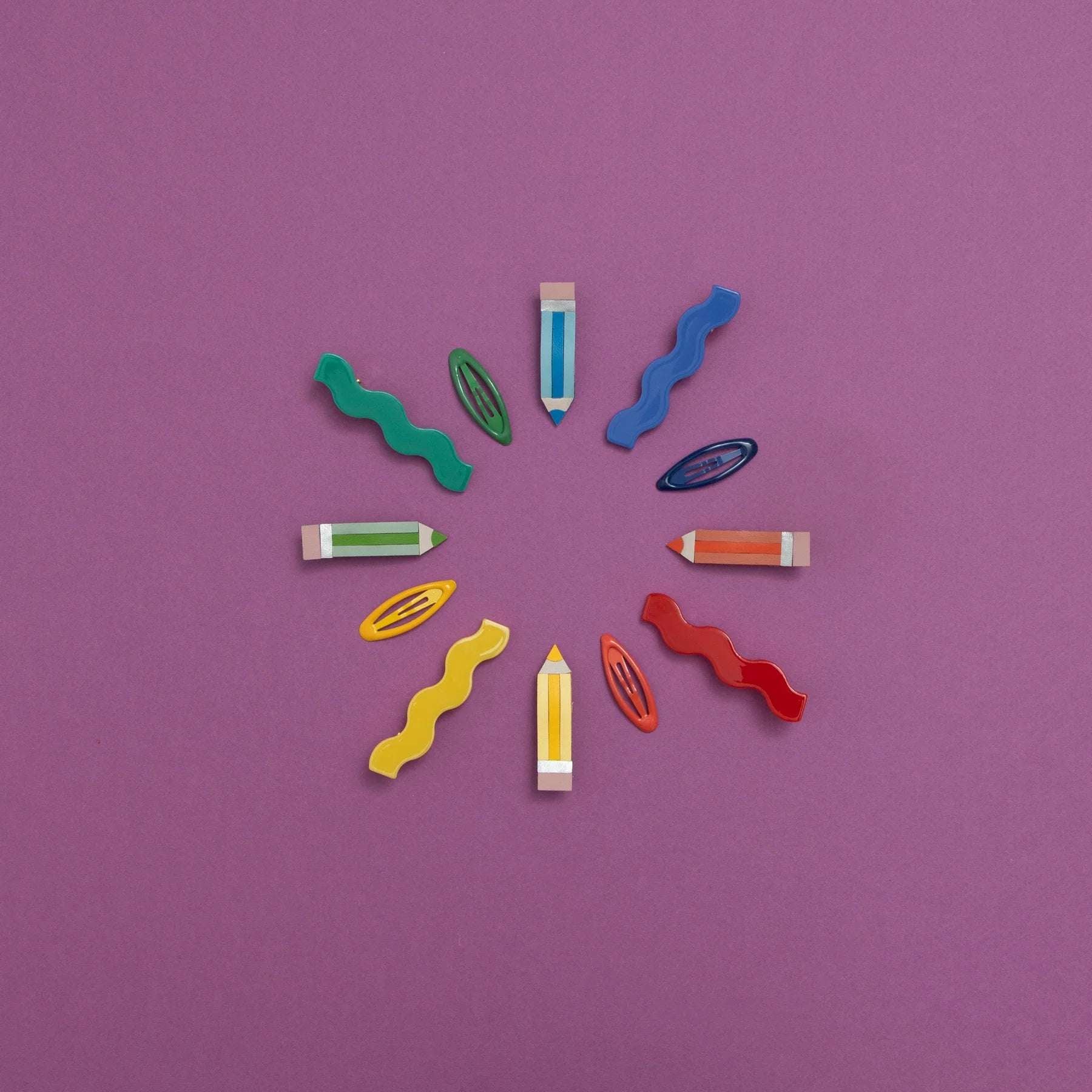 horquillas lápices de colores