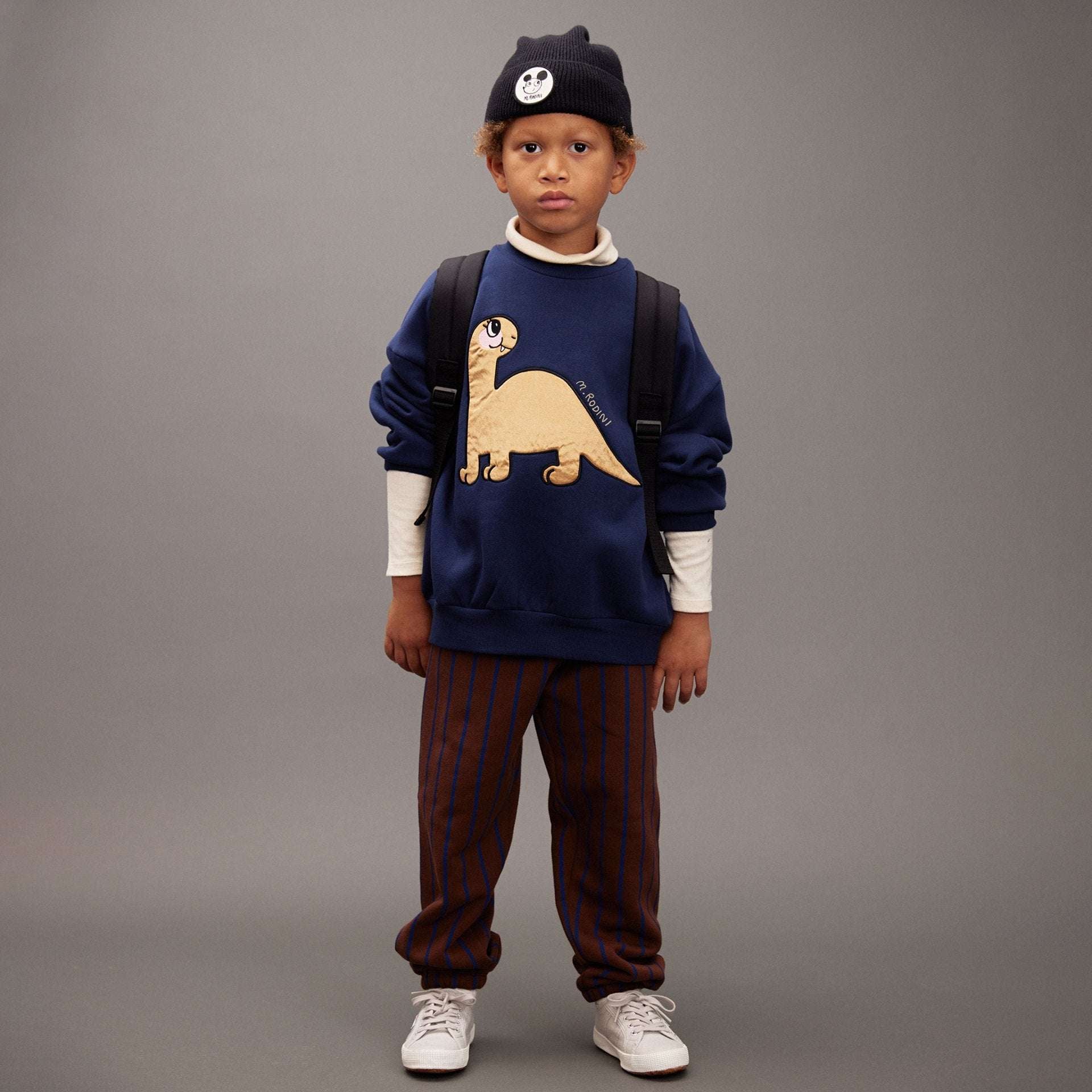 Sudadera Dino Aplique Azul