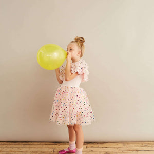 Vestido tutú lunares rosa